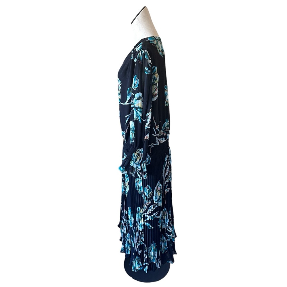NWT CHICO'S Crepe Pleated Floral Midi Dress SZ-16 - Picture 9 of 10
